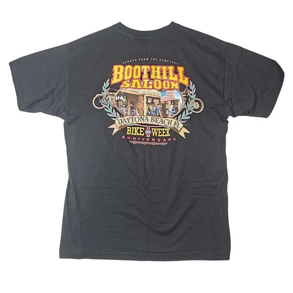 Vintage 2001 Boot Hill Saloon Bike Week Shirt Mens Black XL 60th Daytona Beach - Picture 3 of 7